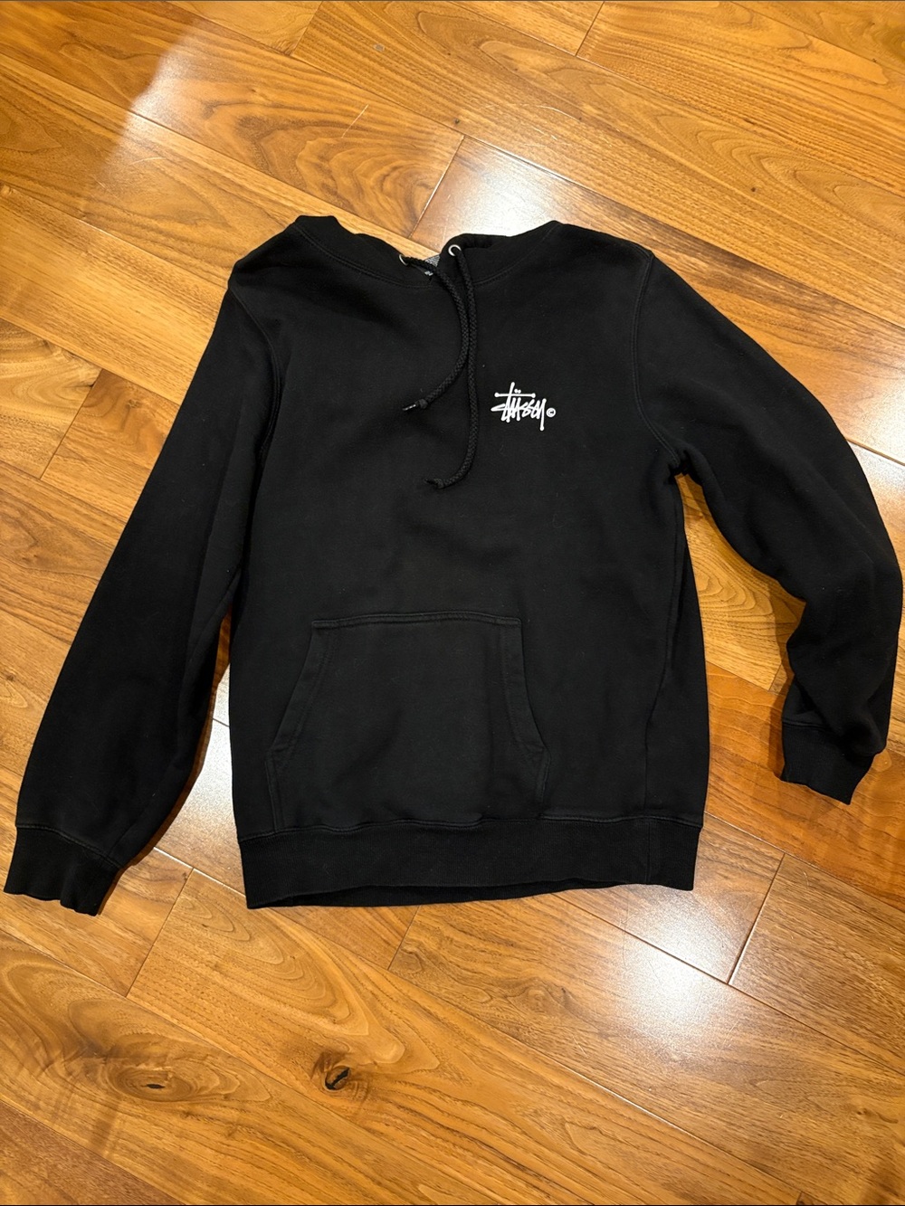 Stussy Black Hoodie with White Logo